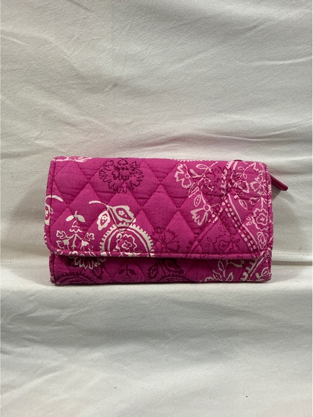 Vera Bradley Pink Quilted Fabric Wallet with Floral Pattern